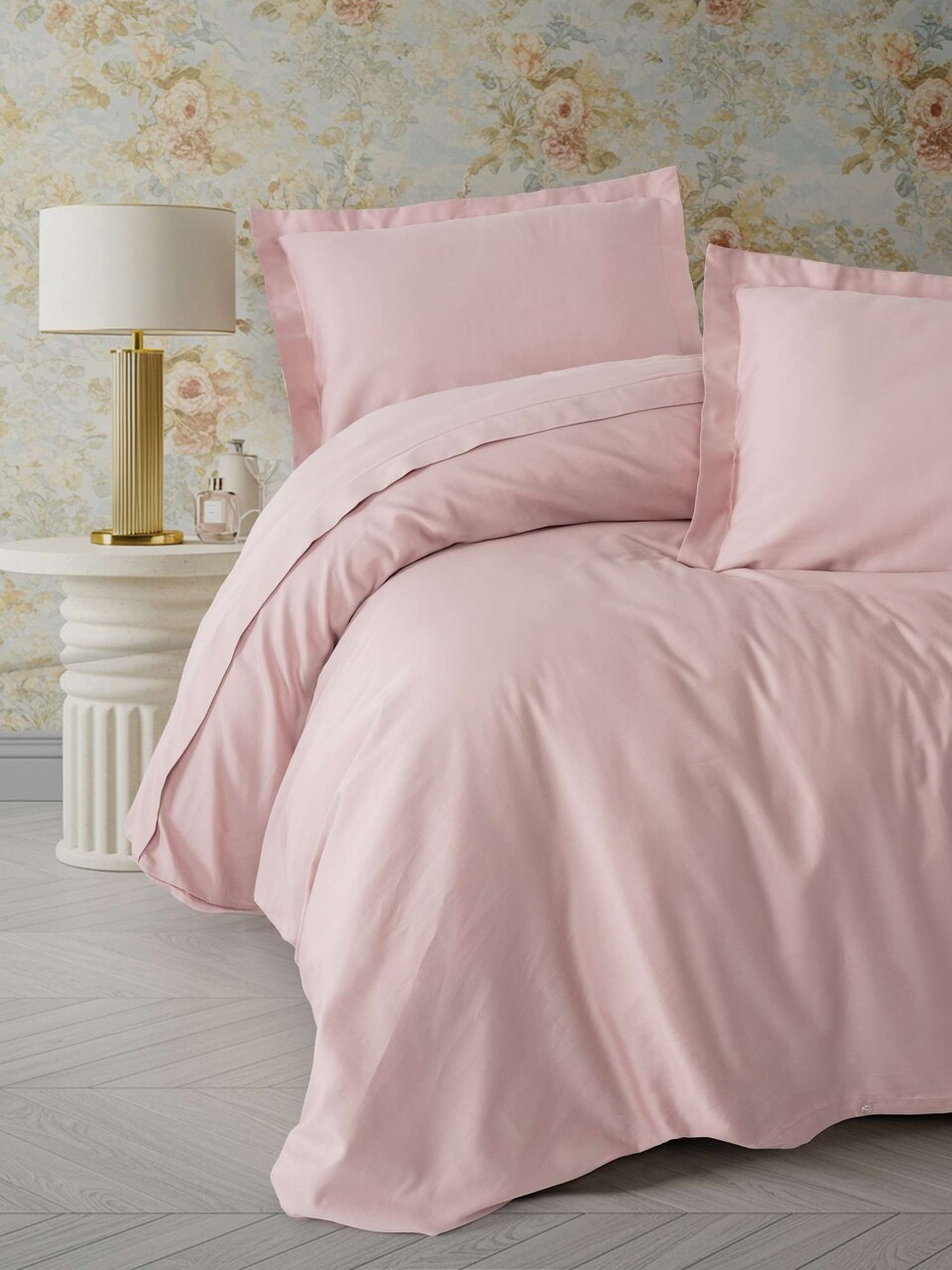Lenjerie de pat dubla King (FR), L'essentiel Maison, Elegant, Roz pudra - imagine 3